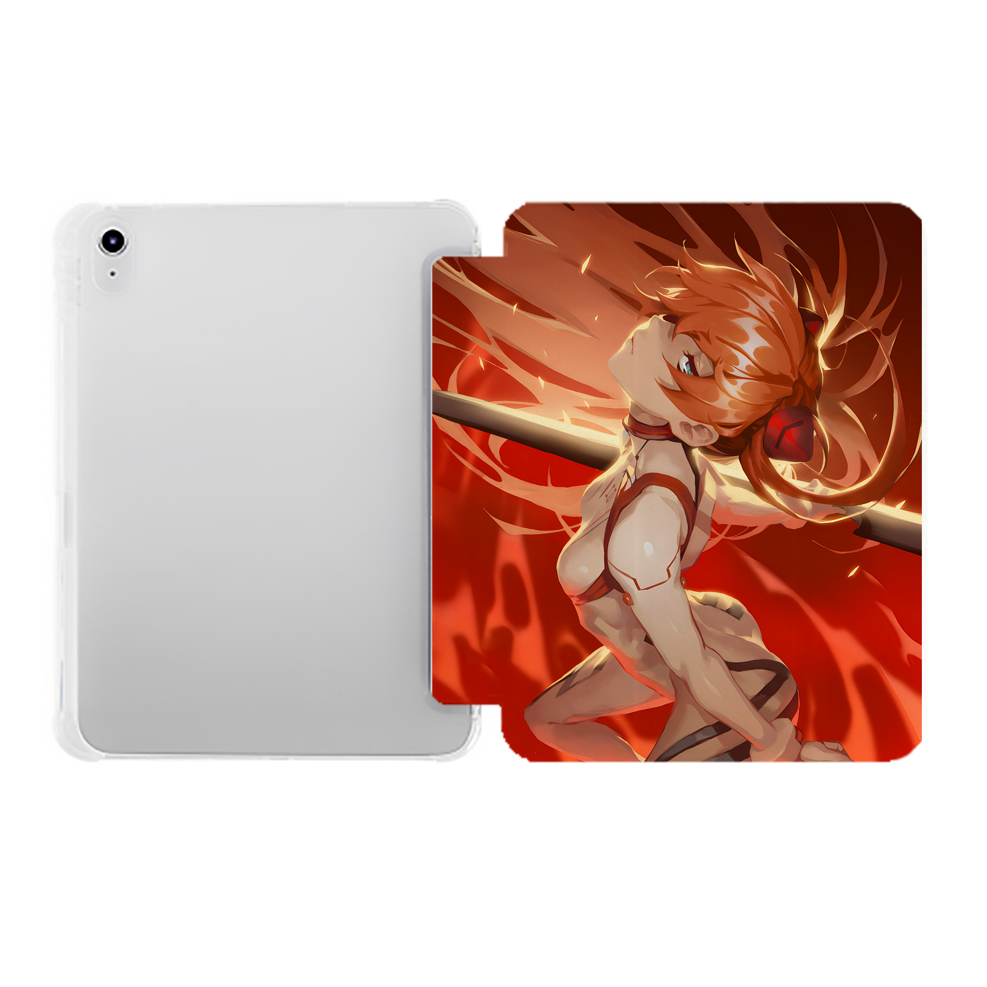 （画像用） EVA 新世紀エヴァンゲリオン IPad ケース ペン収納付き 三つ折りスタンド PUレザー×シリコン 対応機種9.5/10.5/10.9インチ